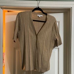 Chico's Tan Ribbed Cardigan Sweater